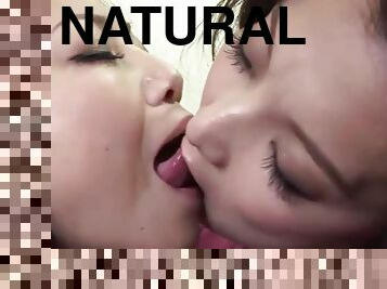 Big natural tits asian milfs eating each others hairy cunts