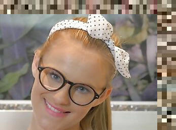 Cutie Jillian Janson Leaves Her Glasses On A She Finger