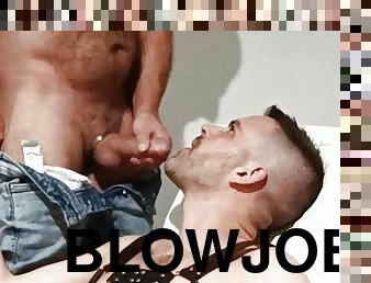 amateur, fellation, ejaculation-sur-le-corps, gay, couple, ejaculation