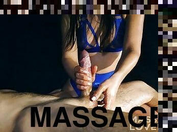 Sensitive lingam massage with big cum loads