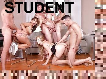 Sex Mad Students Join In A Free For All Fucking Frenzy With Their Busty Teacher Candy Alexa