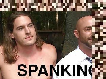 Hot son spanking with cumshot