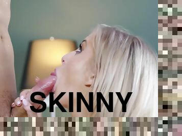 Skinny Blondie Gets Her Shaved Twat Deep With Cayla Lyons