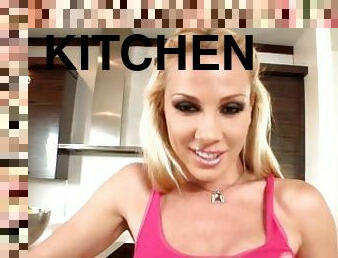 Sandy AKA Vega Vixen, Solo Kitchen Blonde Big Ass Babe, anal Masturbation, super hot and sexy Tease1