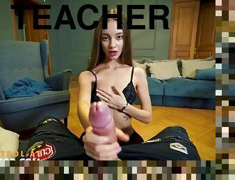 Sugarbaby shows her pussy to a lovesick teacher