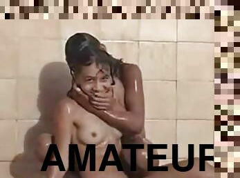 2 cute 18 year old brazilian teens shower and play together