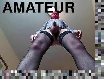 poilue, masturbation, amateur, gay, pieds, secousses, bas, lingerie, bout-a-bout, fétiche