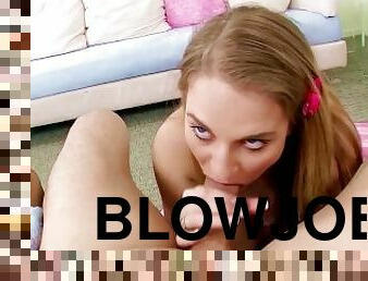 Amazing Blonde Abbie Anderson Enjoys Blowjob