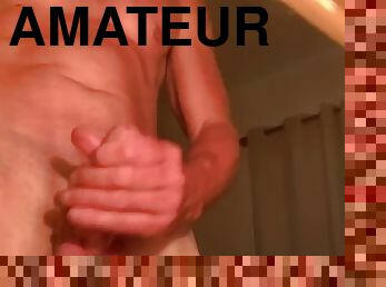 masturbation, amateur, énorme-bite, branlette, horny, bout-a-bout, solo, bite