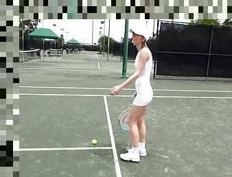 Tennis babe plays piano and gets boned hard