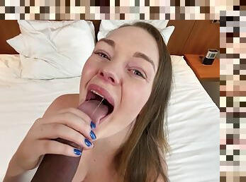 Sweetheart sucks the BBC dry at the end of this marvelous cam fuck