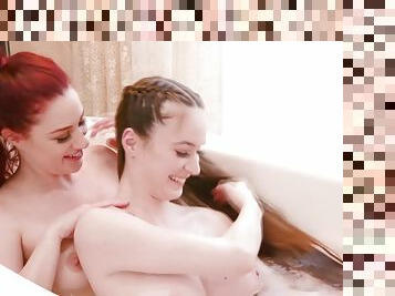 Jessica Ryan And Hazel Moore In Bath Lesbian Sex With