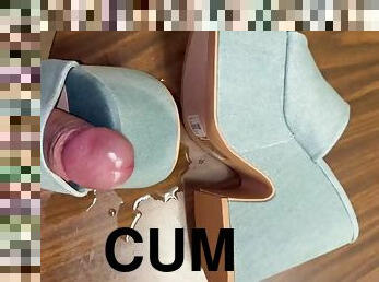 Cum on Blue Denim Wedges