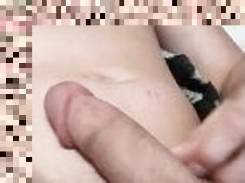 masturbation, maigre, amateur, énorme-bite, point-de-vue, horny, solo, tatouage, bite