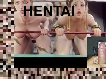 asien, arsch, groß-titten, masturbieren, anal-sex, creampie, beule, blondine, hentai, 3d