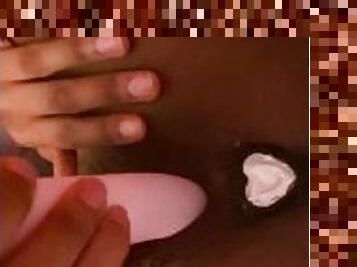 masturbation, chatte-pussy, anal, babes, ejaculation-sur-le-corps, ébène, jouet, black, double, point-de-vue