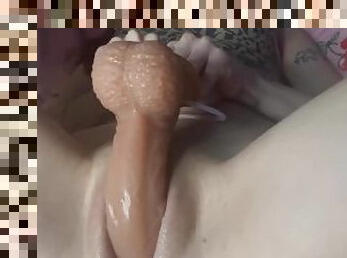 extrême, masturbation, orgasme, chatte-pussy, amateur, serrée, gode, solo, rasé, humide