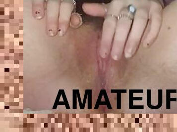 clitóris, grande, masturbação, cona-pussy, esguincho, amador, adolescente, brinquedo, dildo, fetiche