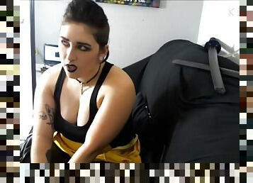 Chubby negasonic warheard cosplayer masturbates and fucks