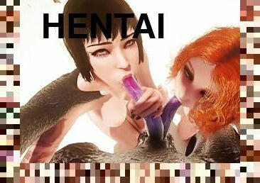 anal, fellation, ejaculation-sur-le-corps, trio, hentai, 3d, sauvage