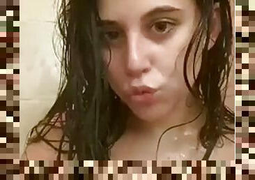 baignade, masturbation, amateur, ados, blonde, gode, douche, solo, brunette