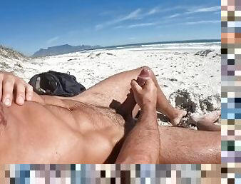 masturbation, public, amateur, ejaculation-sur-le-corps, gay, plage, secousses, attrapée, solo, musclé