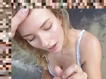 Blowjob on the beach