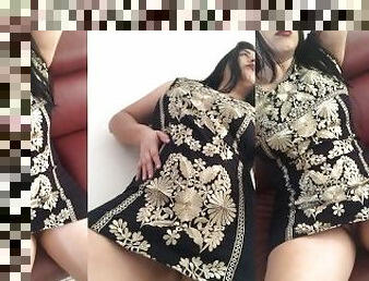 Me masturbo con vestido super sexy anduve de compras sin ropa interior