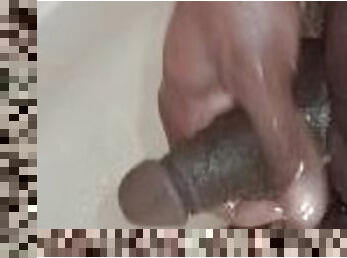 baignade, masturbation, black, secousses, ejaculation, douche, attrapée, boules, bite