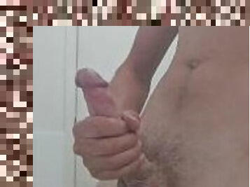 mandi, mastubasi, amatir, cumshot-keluarnya-sperma, penis-besar, remaja, permainan-jari, sudut-pandang, sperma, mandi-shower