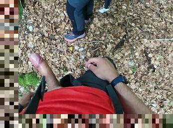 amateur, menghisap-zakar, milfs, merangsang-dengan-tangan, peranchis, hutan, rambut-perang