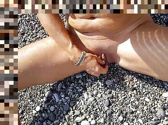 extrême, mamelons, nudiste, en-plein-air, public, chatte-pussy, femme, amateur, milf, allemand