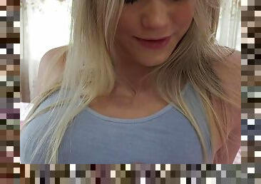 Amateur blonde Chloe Rose gets her pretty pussy licked and eaten out POV 