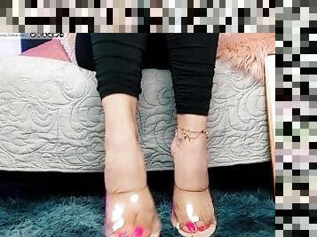 Foot fetish transparent heel shoes Foot fetish Transparent heels (foot feet soles