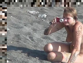 nudiste, en-plein-air, chatte-pussy, milf, cam, couple, plage, voyeur, naturel, rasé