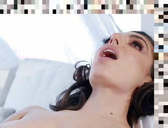 Alluring brunette horny lezzies sex video