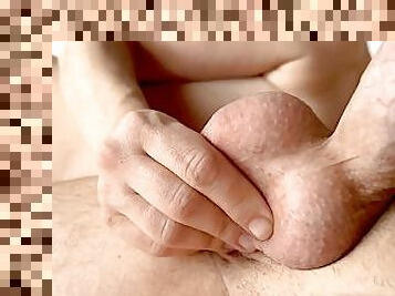 Morning Hand Job and Balls Massaging to Ruining Orgasm