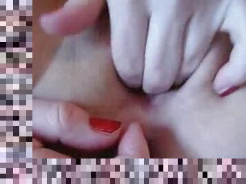 Hot fingering of mom pussy and ass