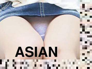 asiatique, cul, ados, culotte, horny, blanc