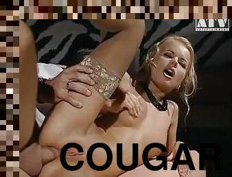Dora Venter a slutty cougar with a hairy pussy gets her ass stuffed