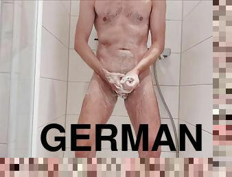 badning, onani, amatør, udløsning, bøsse, tysk, europæisk, euro, bruser, solo