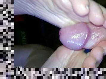 Reverse Footjob - perfect soles and feet - great ass  POV