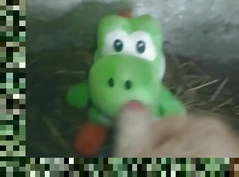 I'm playing with Yoshi dinosaur in the stable