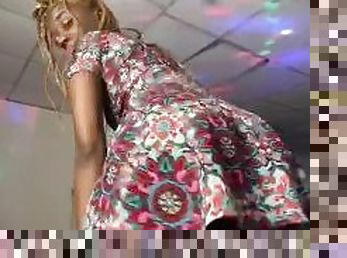 Ebony Flaunting Ass In Dress Dancing To Caribbean Jamaican Dancehall Music!