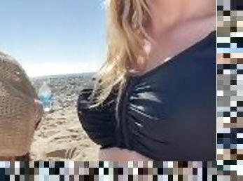 Zoey Taylor gets head on a nude beach
