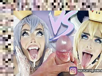 BOWSETTE vs BOOSETTE Battle! (PMV) Cosplay Ahegao, Rough Sex, Sloppy Blowjob, Nylon Feet, Footjob