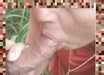 As I was walking and hiking a trail I started to suck guys dick and got caught