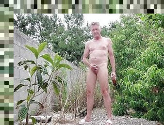 Naked in my backyard. No cum.