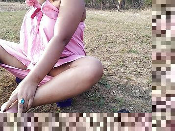 Hot Desi Sexy Bhabhi Girl Shows Sexy Boobs By Doing Bath Show In Outdoor Also Roams In Forest