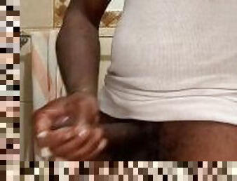 énorme, masturbation, amateur, ejaculation-sur-le-corps, ébène, gay, branlette, black, solo, tatouage